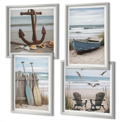 Multi-piece wall decor set Summer beaches sea landscape