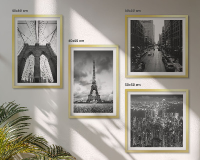 Wall art set Monochromatic bridge towers