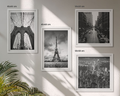 Wall art set Monochromatic bridge towers