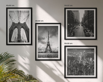 Wall art set Monochromatic bridge towers