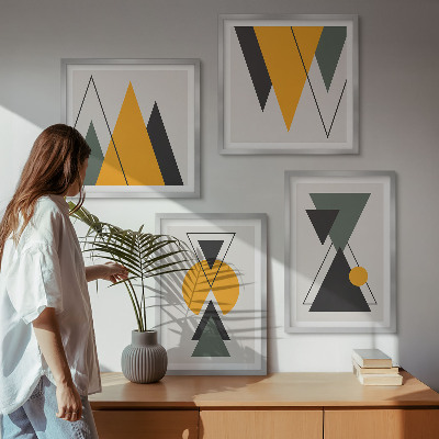 Multi-piece wall decor set Abstract geometry shapes