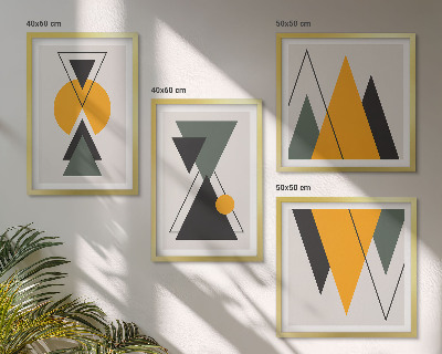 Multi-piece wall decor set Abstract geometry shapes