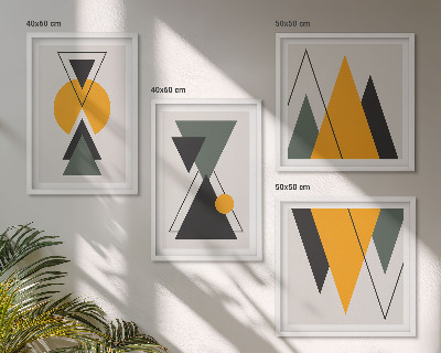 Multi-piece wall decor set Abstract geometry shapes