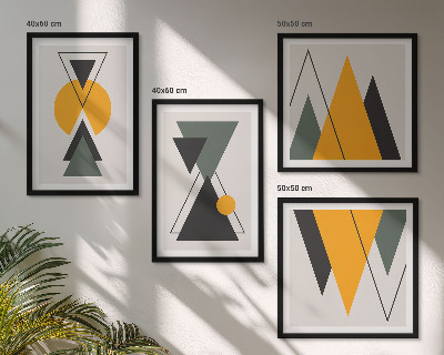 Multi-piece wall decor set Abstract geometry shapes