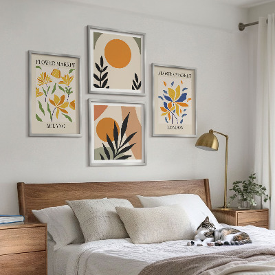 Wall art set Floral Posters Paris Milan