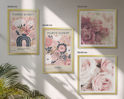 Multi-piece wall decor set Floral motifs roses Paris
