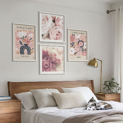 Multi-piece wall decor set Floral motifs roses Paris