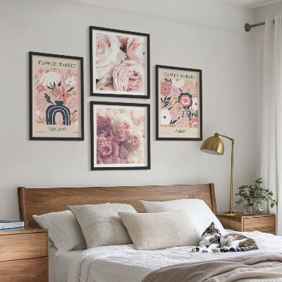 Multi-piece wall decor set Floral motifs roses Paris