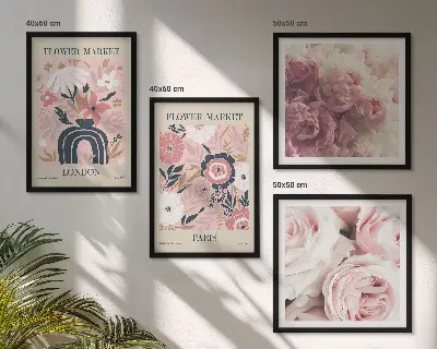 Multi-piece wall decor set floral roses Paris theme