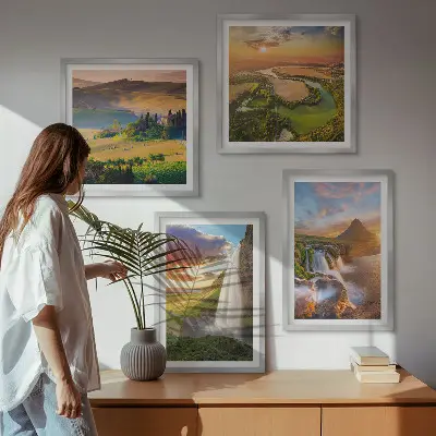 Italian sunset views wall art set of 4 pieces