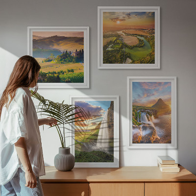 Set of 4 wall art pieces Italian sunset views