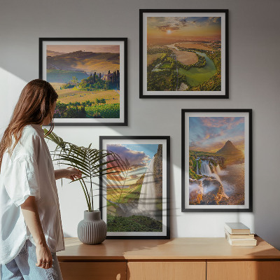 Set of 4 wall art pieces Italian sunset views