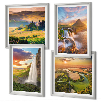 Set of 4 wall art pieces Italian sunset views