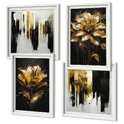 Wall art set Stylish modern flowers