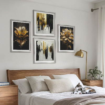 Wall art set Stylish modern flowers