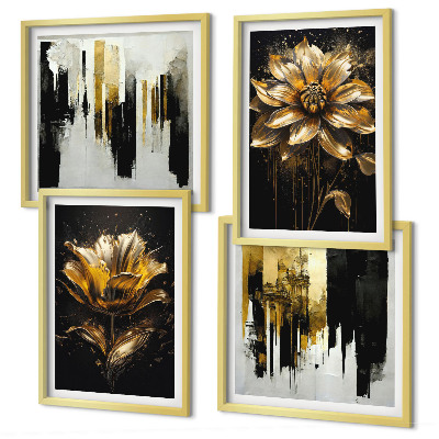 Wall art set Stylish modern flowers