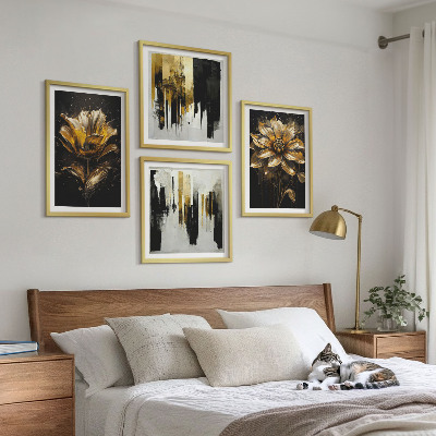 Wall art set Stylish modern flowers