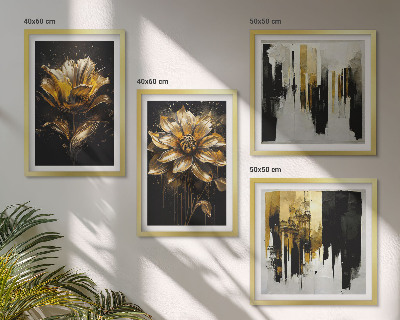Wall art set Stylish modern flowers