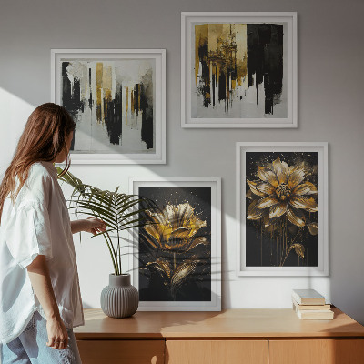 Wall art set Stylish modern flowers