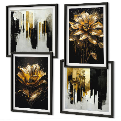 Wall art set Stylish modern flowers