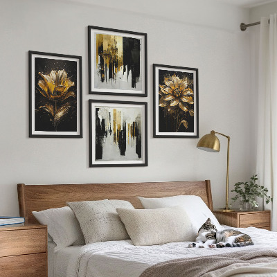 Wall art set Stylish modern flowers