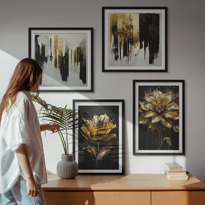 Wall art set Stylish modern flowers