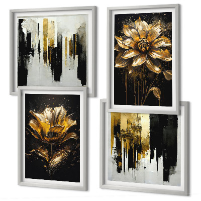 Wall art set Stylish modern flowers