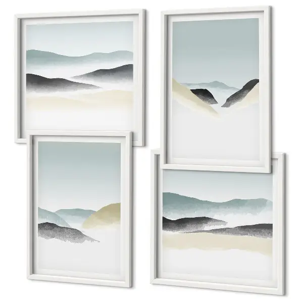 Multi-piece wall decor set minimalist mountain pastels