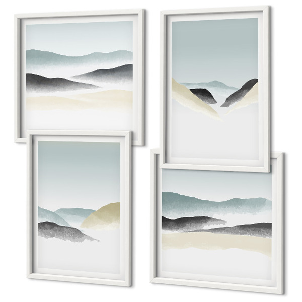 Multi-piece wall decor set Mountains minimalist pastels