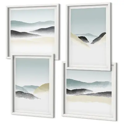 Multi-piece wall decor set minimalist mountain pastels