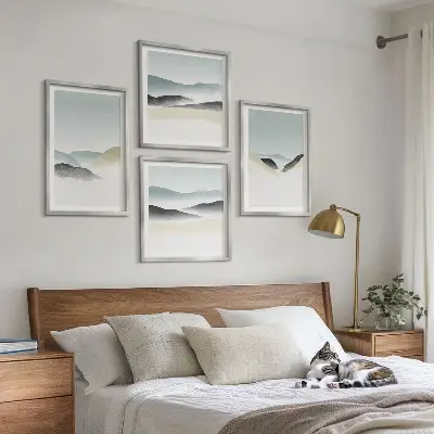 Multi-piece wall decor set minimalist mountain pastels