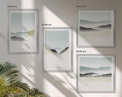 Multi-piece wall decor set minimalist mountain pastels