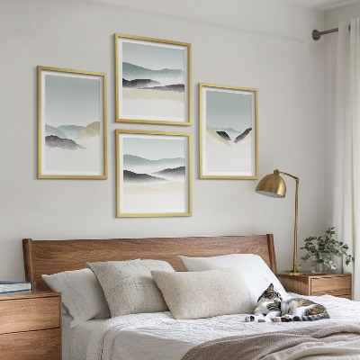 Multi-piece wall decor set Mountains minimalist pastels