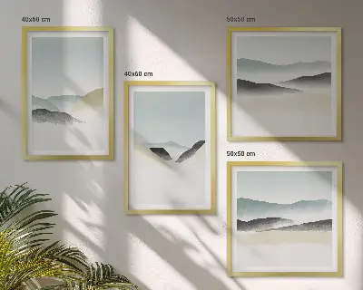 Multi-piece wall decor set minimalist mountain pastels