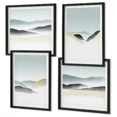Multi-piece wall decor set minimalist mountain pastels