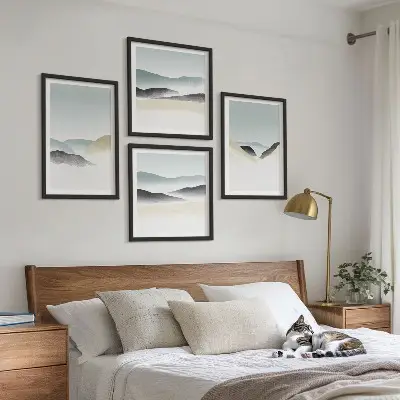 Multi-piece wall decor set minimalist mountain pastels