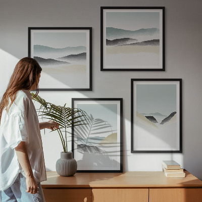Multi-piece wall decor set Mountains minimalist pastels