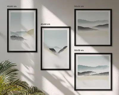 Multi-piece wall decor set minimalist mountain pastels