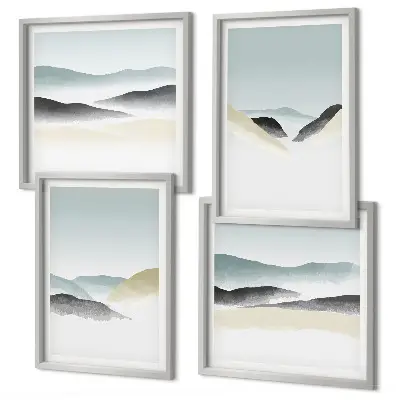 Multi-piece wall decor set minimalist mountain pastels