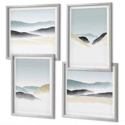 Multi-piece wall decor set Mountains minimalist pastels