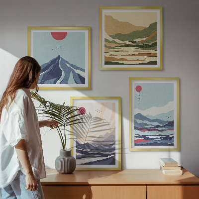 Multi-piece wall decor set Abstract mountain landscapes