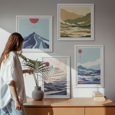 Multi-piece wall decor set Abstract mountain landscapes