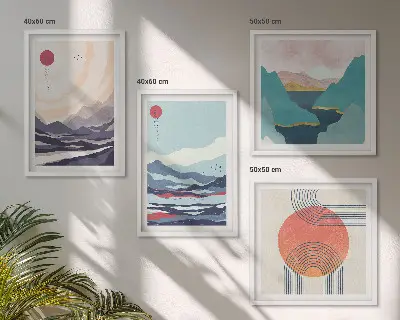 Japanese mountain landscapes wall art set of 4 pieces