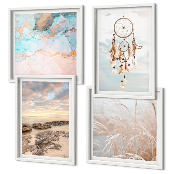 Wall art set Sea of ​​clouds dream catcher grass