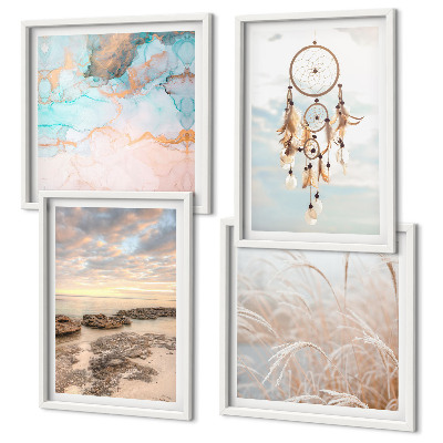 Wall art set Sea of ​​clouds dream catcher grass