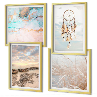 Wall art set Sea of ​​clouds dream catcher grass