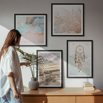 Wall art set Sea of ​​clouds dream catcher grass