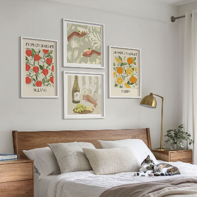 Multi-piece wall decor set Flowers wine Milan Paris