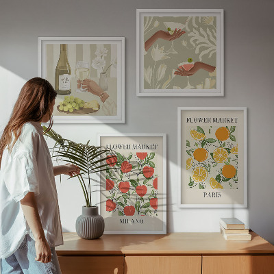 Multi-piece wall decor set Flowers wine Milan Paris