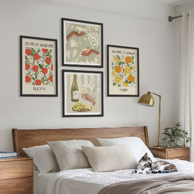 Multi-piece wall decor set Flowers wine Milan Paris